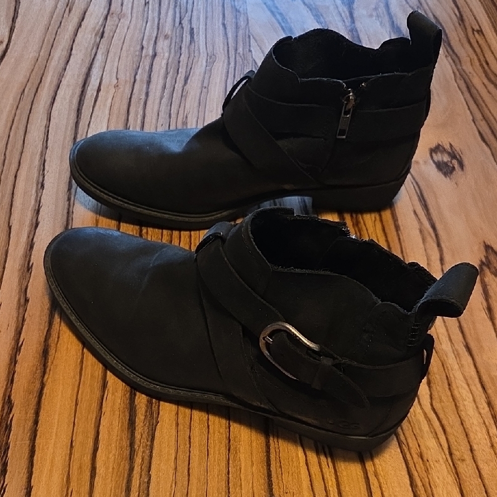 UGG Black Suede Ankle Boots